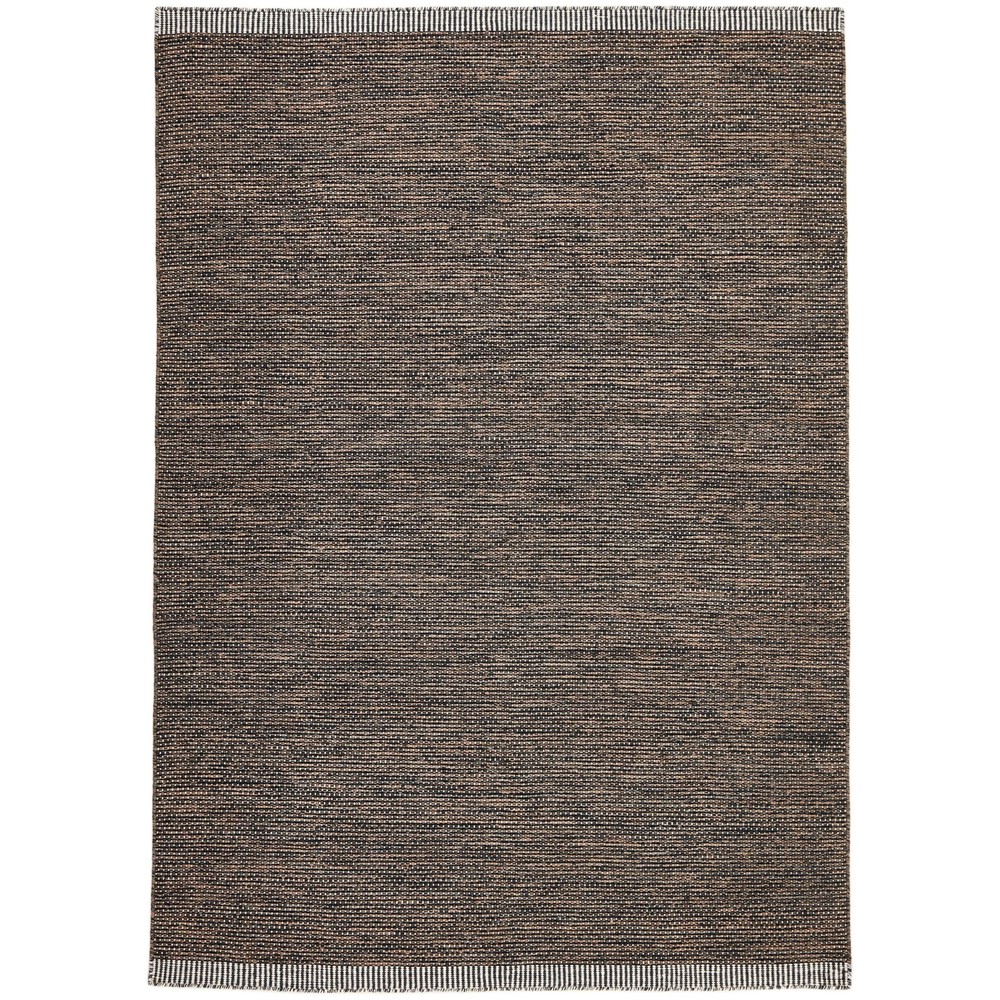 Atlas Modern Kilims Wool Cotton Rug in Brown Black